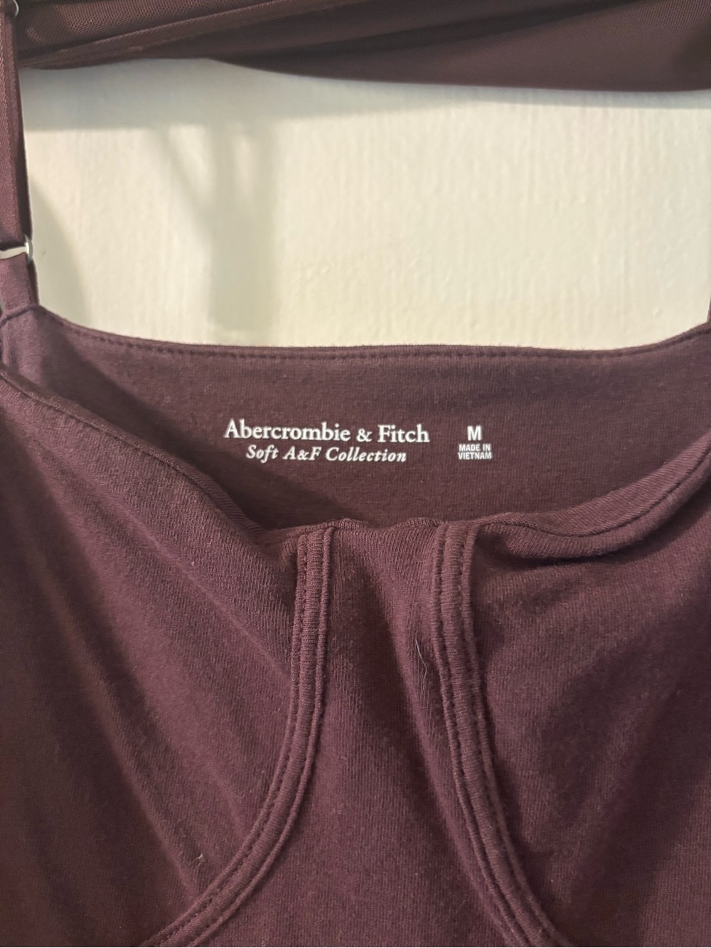 Abercrombie & Fitch Burgundy Sheer Long-Sleeve Mesh Top - Picture 3 of 3